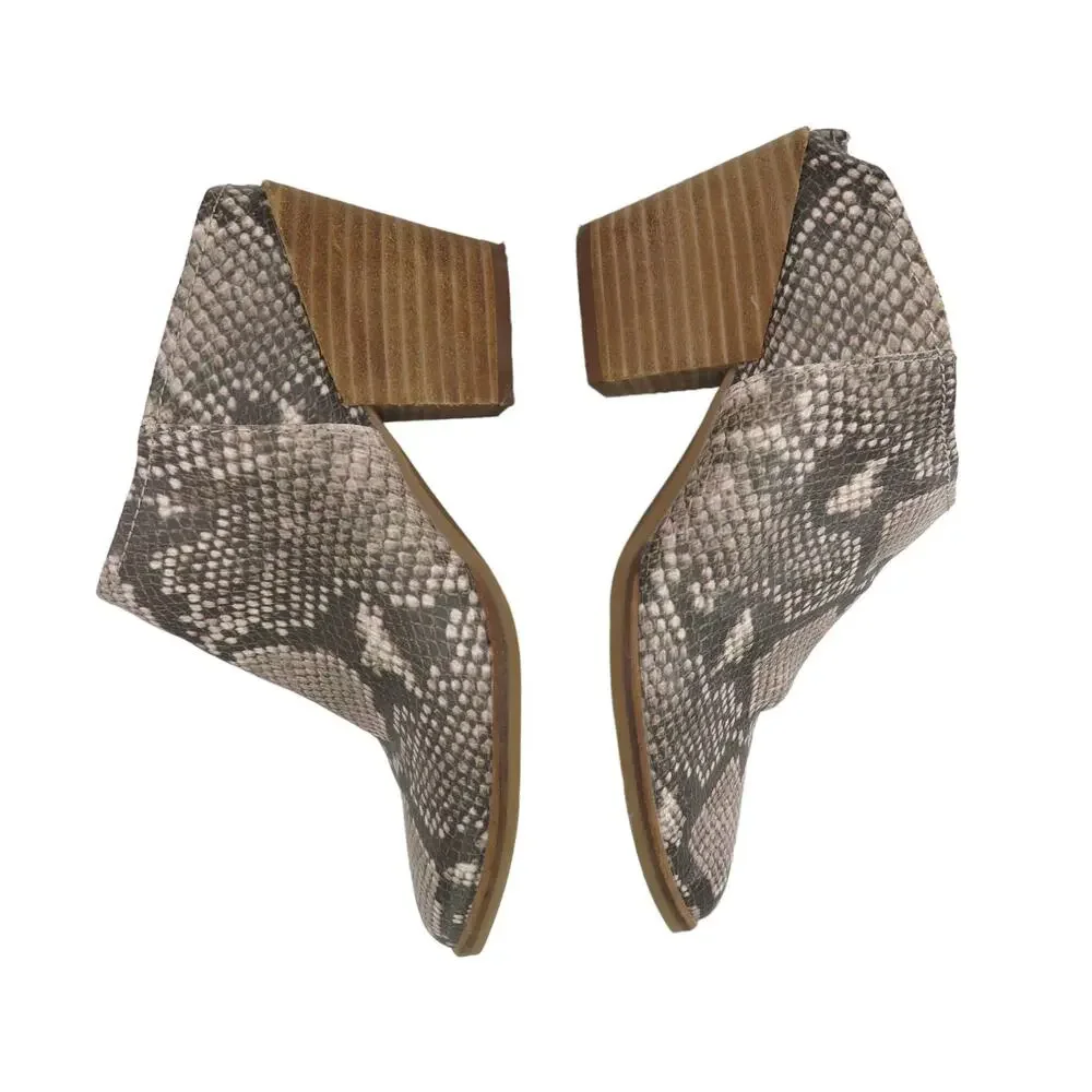 Dolce Vita Rianna Mule Snake Print Stella Ankle Boot Size 6 Snakeskin Mules